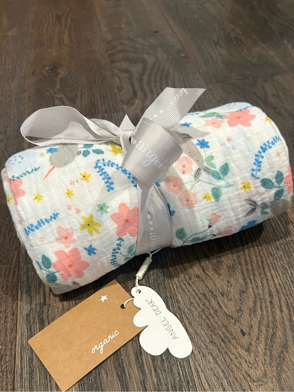 NWT Angel Dear Organic Swaddle Blanket 47”x47”